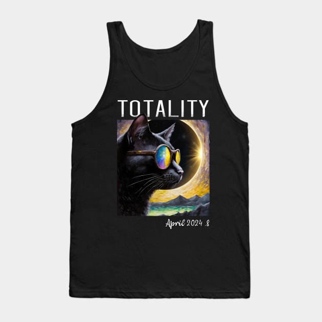 Total Solar Eclipse April 8, 2024 - Cool Cat Tank Top by obodo